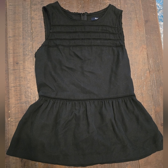 Madewell Tops - Madewell Black Lace Detail Blouse Peplum Eyelet 100% Silk Office Grunge